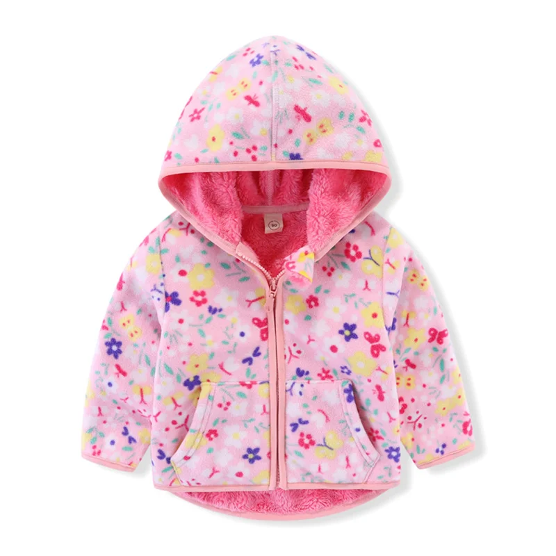 Mädchen Fleecejacke mit Blumen- und Tierprint – warme Übergangsjacke für Herbst und Winter, Größen 90–130 – Bild 12