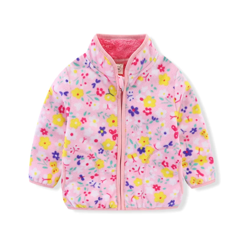 Mädchen Fleecejacke mit Blumen- und Tierprint – warme Übergangsjacke für Herbst und Winter, Größen 90–130 – Bild 13