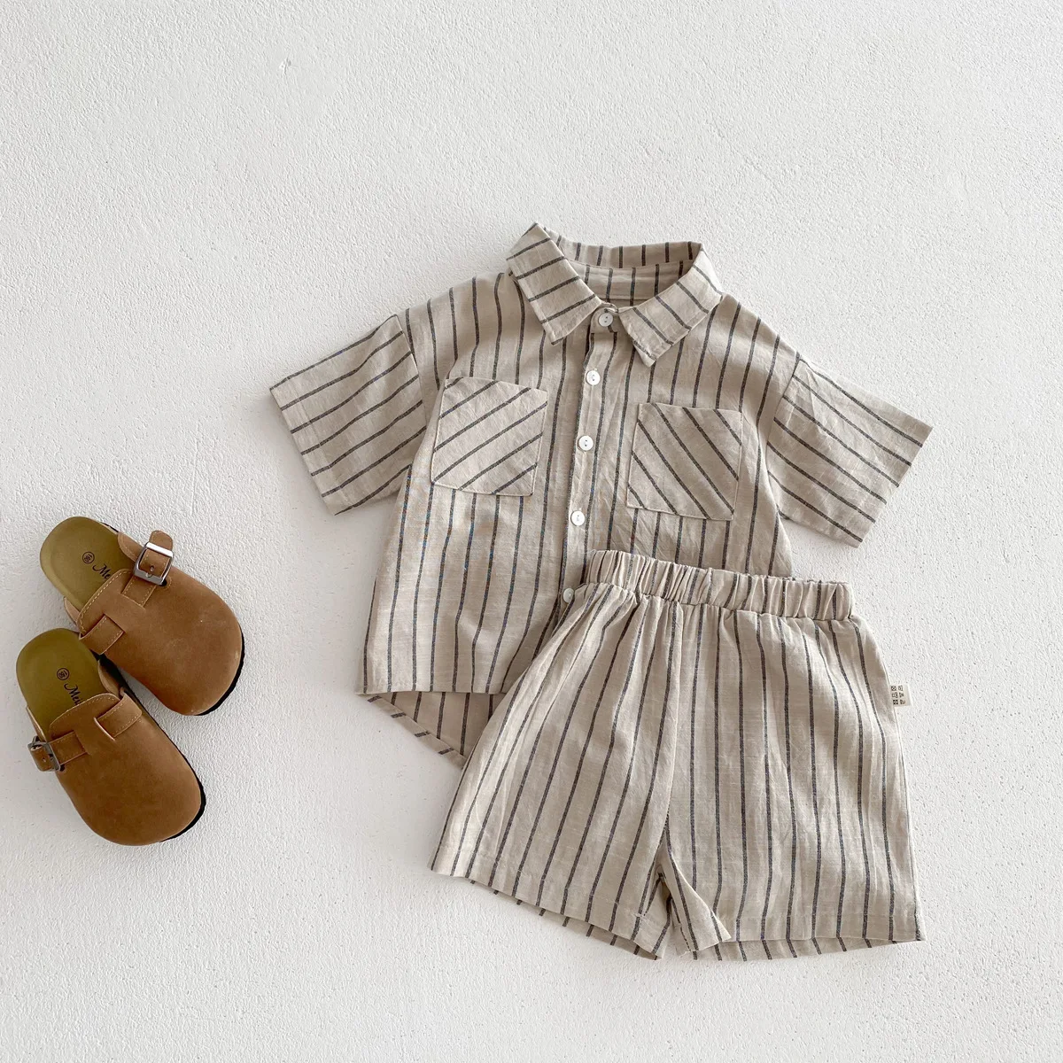MILANCEL Jungen Sommer-Set 2-teilig – Gestreiftes Kurzarm-Shirt & Shorts
