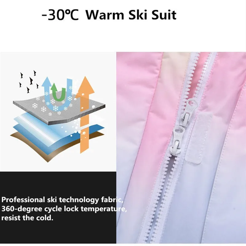 Damen-Skianzug mit farbiger Jacke und Hose – Bild 4