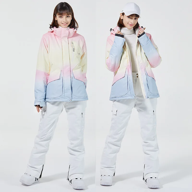 Damen-Skianzug mit farbiger Jacke und Hose – Bild 2