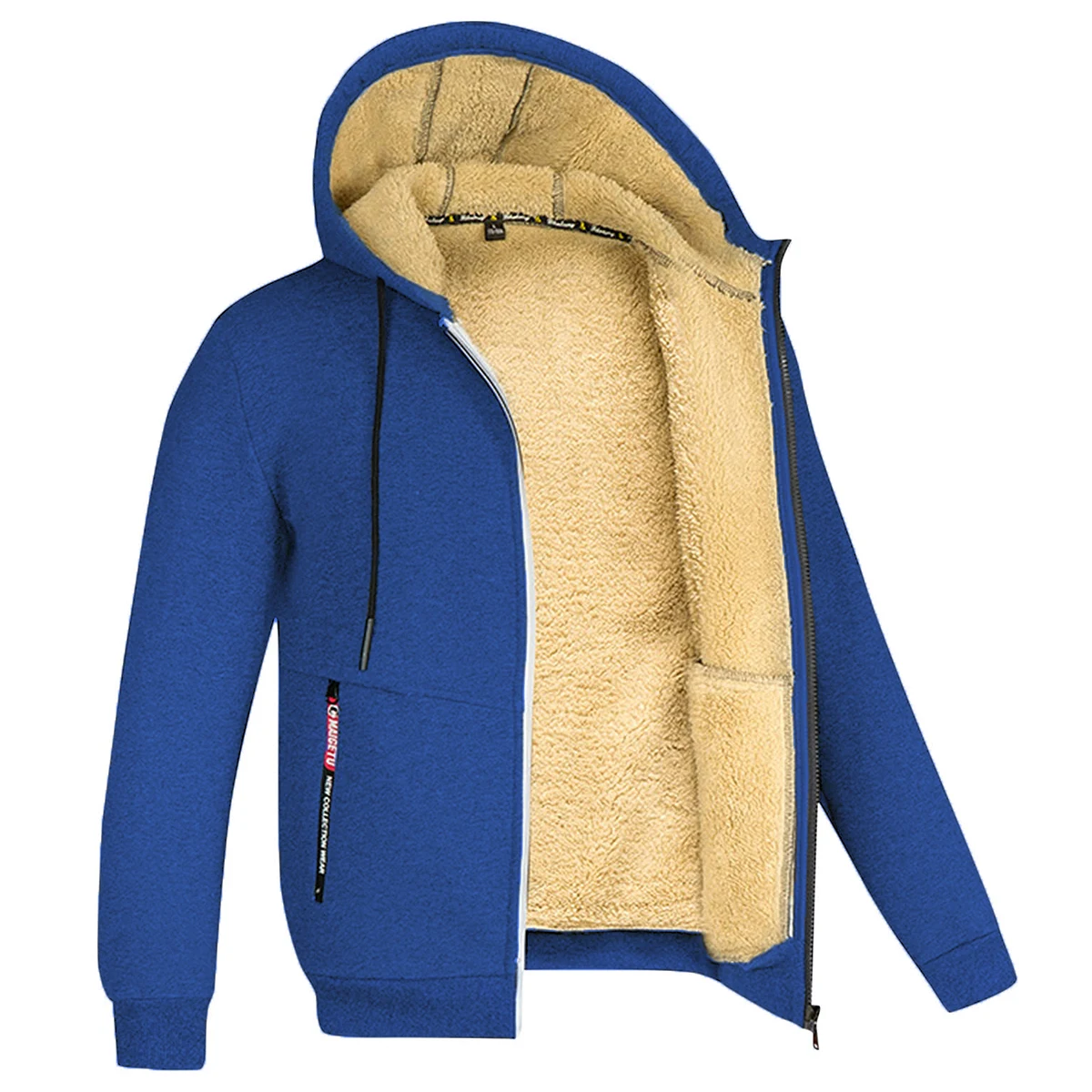 Warme Unisex Teddy-Fleecejacke mit Kapuze – Bild 7