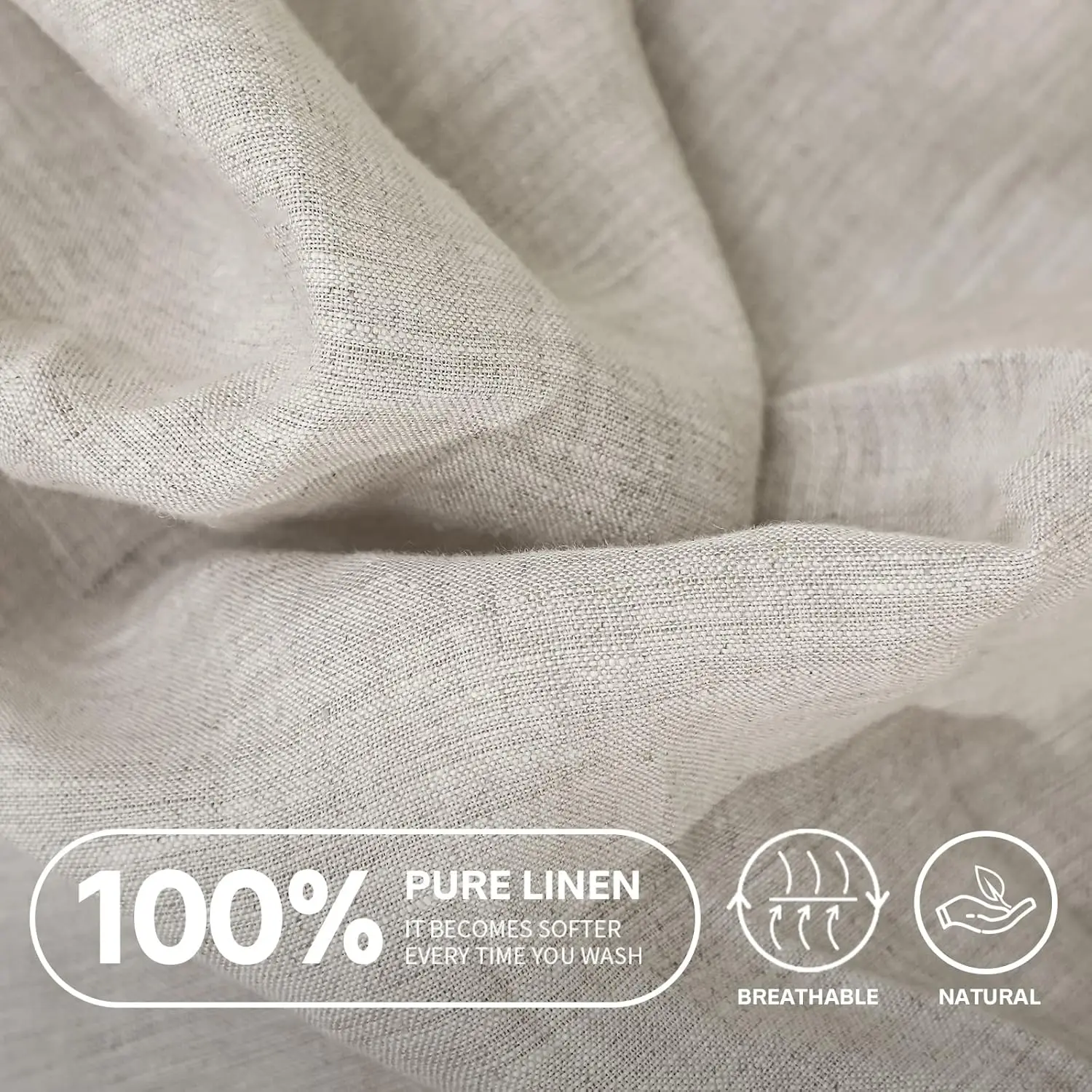 Spannbettlaken aus 100 % Leinen – Stonewashed, einfarbig – Bild 2
