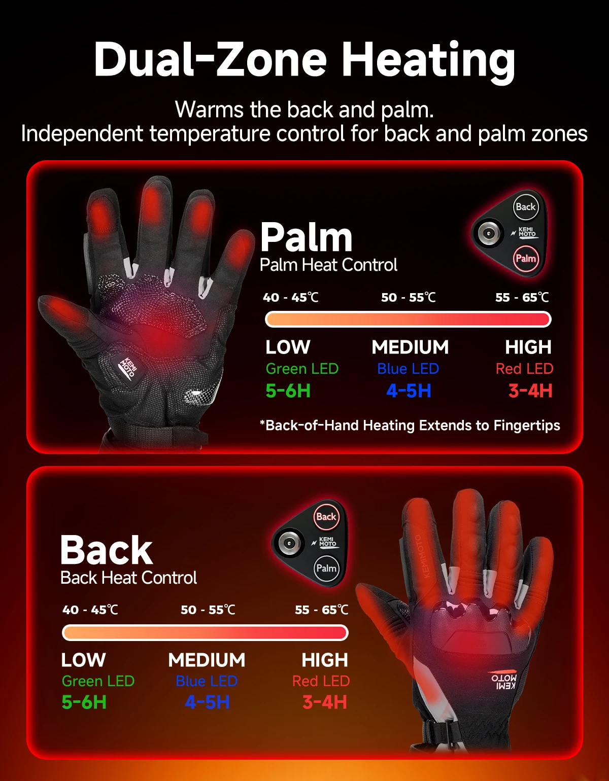 KEMIMOTO beheizbare Winterhandschuhe mit Touchscreen – Bild 2
