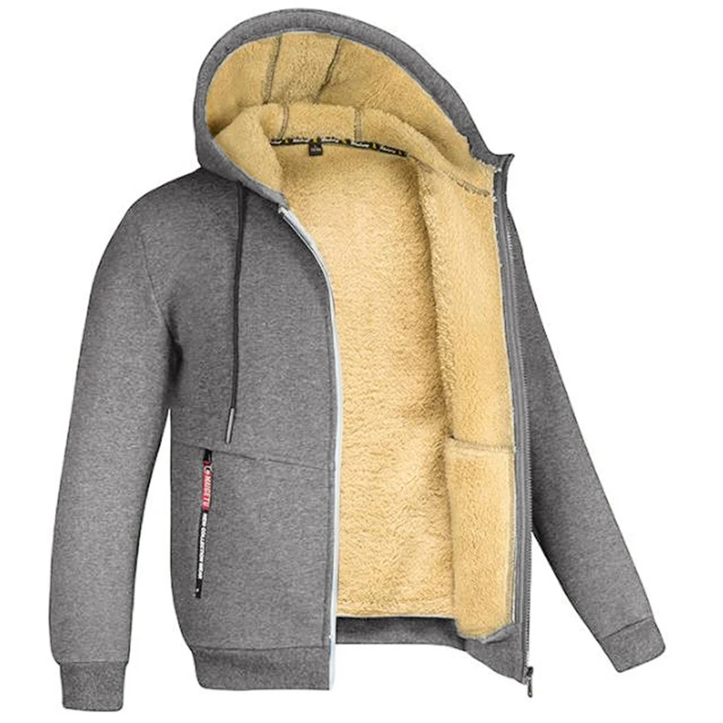 Warme Unisex Teddy-Fleecejacke mit Kapuze – Bild 14