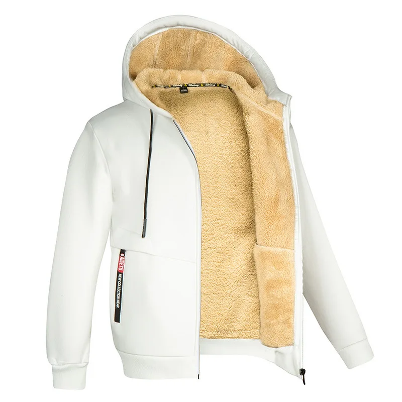 Warme Unisex Teddy-Fleecejacke mit Kapuze – Bild 8