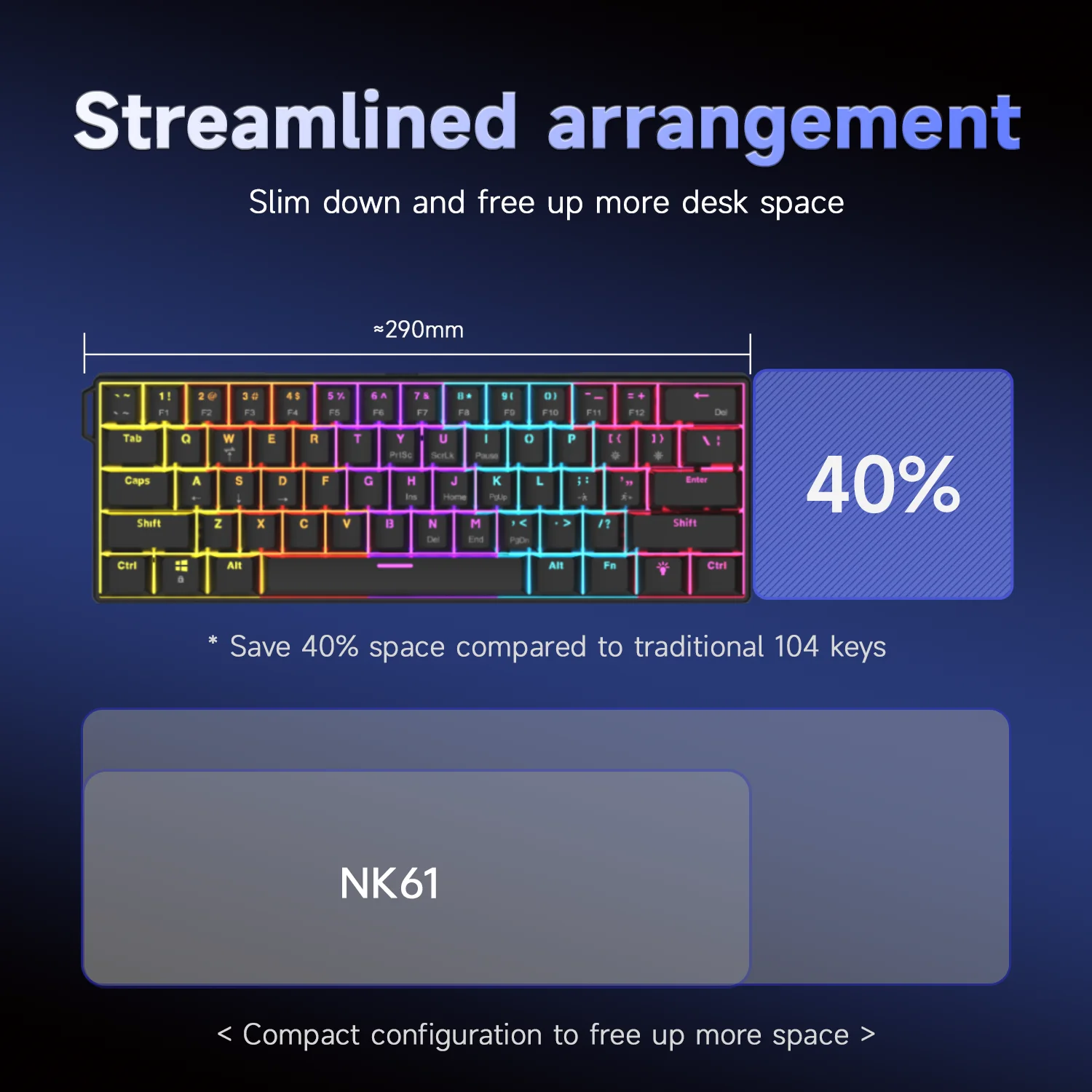 AJAZZ NK61 mechanische Gaming-Tastatur mit RGB – Bild 4