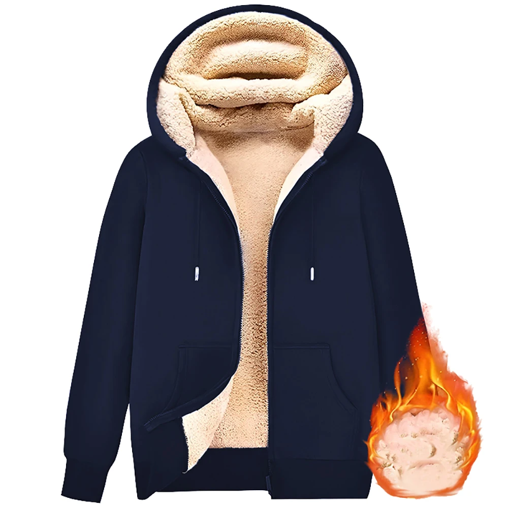 Warme Unisex Teddy-Fleecejacke mit Kapuze – Bild 12
