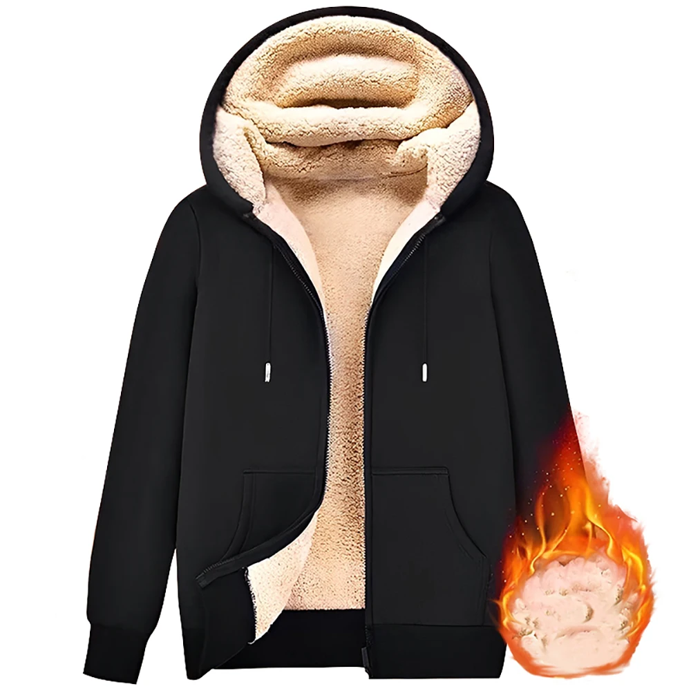 Warme Unisex Teddy-Fleecejacke mit Kapuze – Bild 17