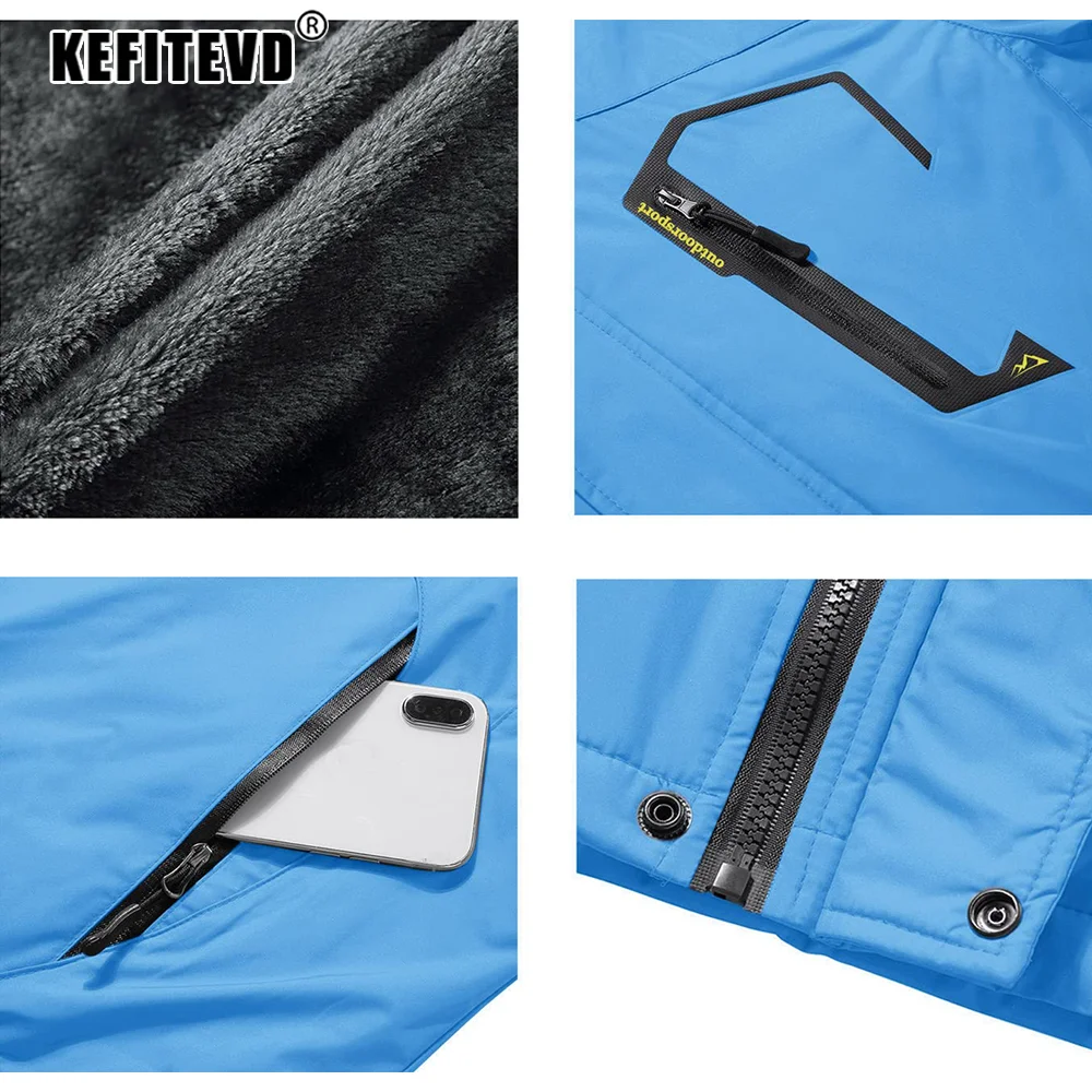 KEFITEVD Herren-Skijacke mit Fleecefutter – Bild 6