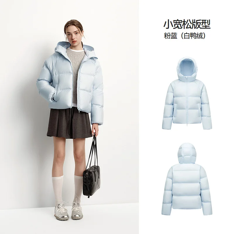 Damen-Daunenjacke mit Kapuze – einfarbige Winterjacke – Bild 10