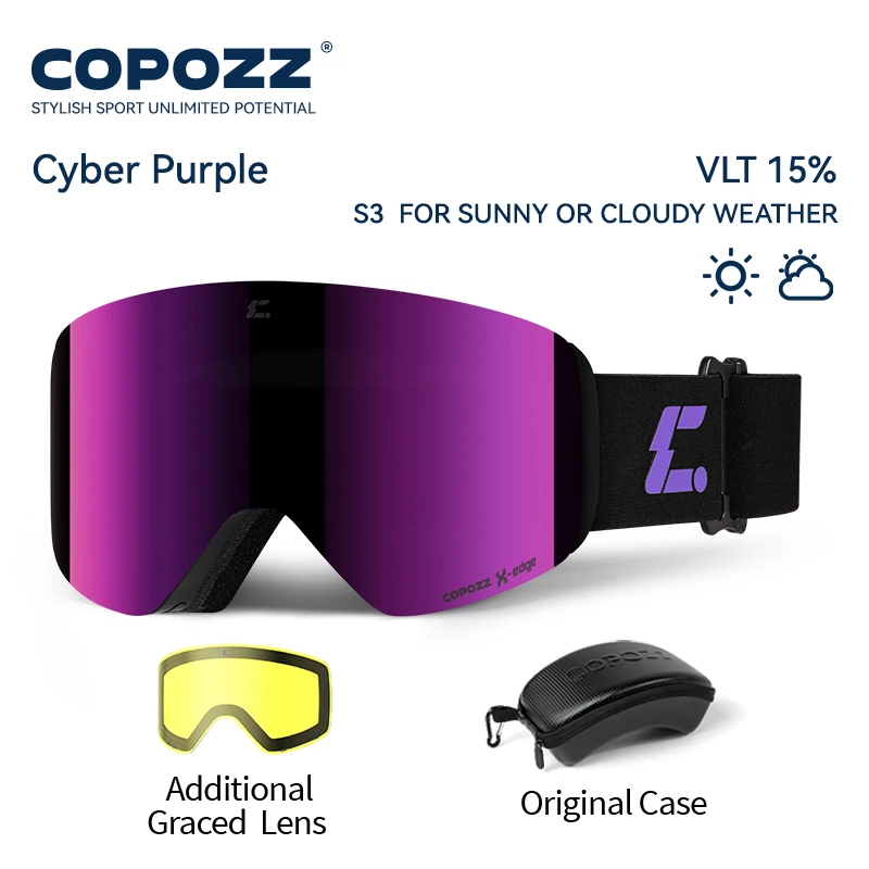 COPOZZ X-edge Skibrille mit magnetischer Scheibe – Bild 11