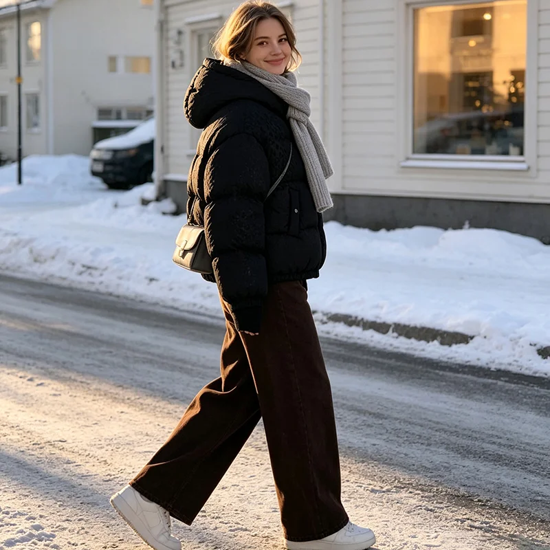 HOLD YOUNG Damen-Winterjacke mit Kapuze und Effektmuster – Bild 6