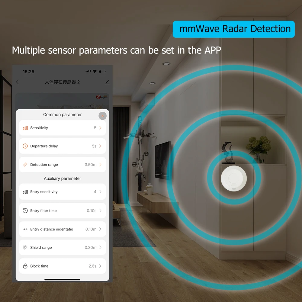 Tuya mmWave-Präsenzsensor mit Relais – Räume erkennen – Bild 3