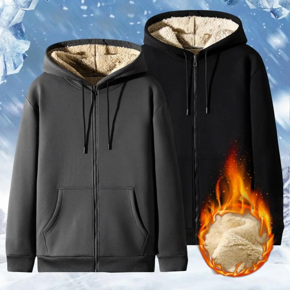 Warme Unisex Teddy-Fleecejacke mit Kapuze – Bild 3