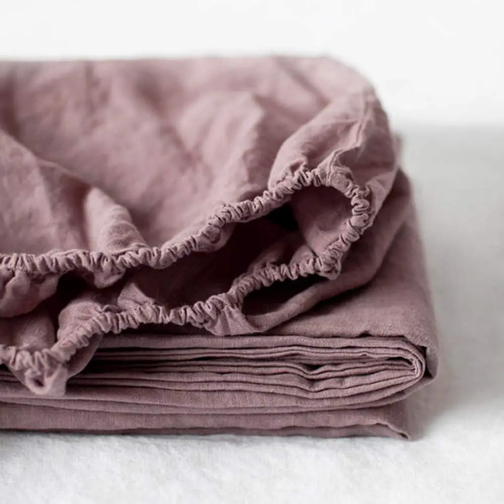 Spannbettlaken aus 100 % Leinen – Stonewashed, einfarbig – Bild 8