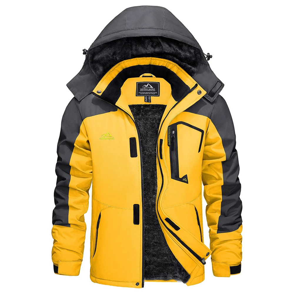 KEFITEVD Herren-Skijacke mit Fleecefutter – Bild 18