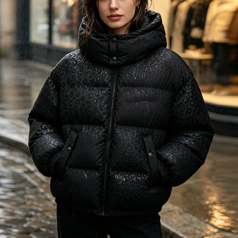 HOLD YOUNG Damen-Winterjacke mit Kapuze und Effektmuster – Bild 4