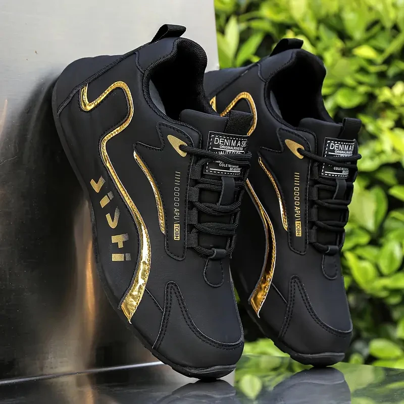 Herren-Sneaker in Lederoptik mit Meshfutter – Bild 4